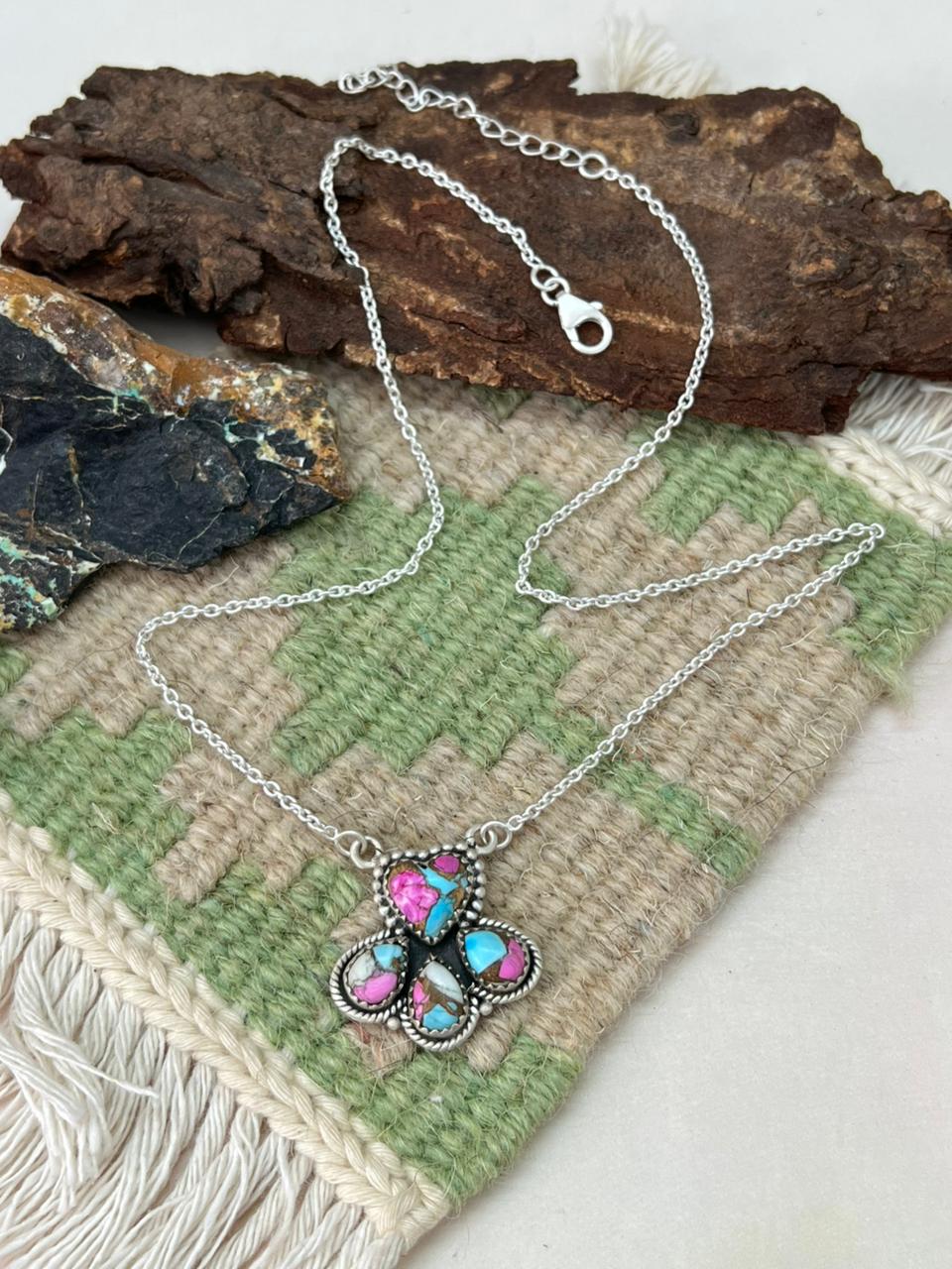 Handmade Sterling Silver Cotton Candy Necklace "Signed Nizhoni"