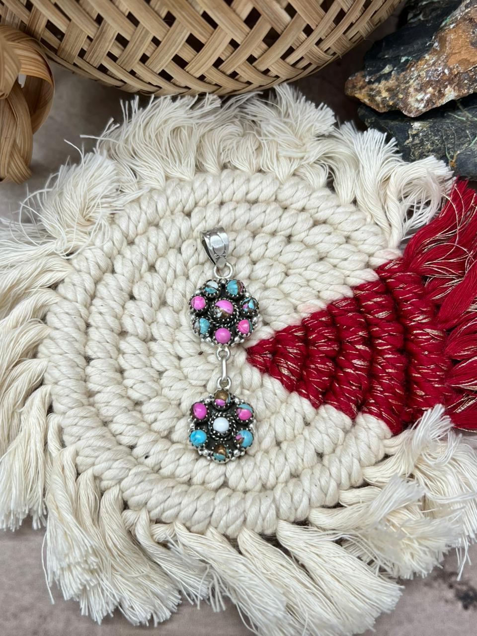 Handmade Sterling Silver Cotton Candy Pendant "Signed Nizhoni"