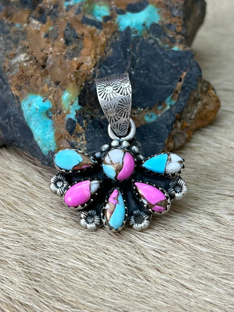 Handmade Sterling Silver Cotton Candy Pendant "Signed Nizhoni"