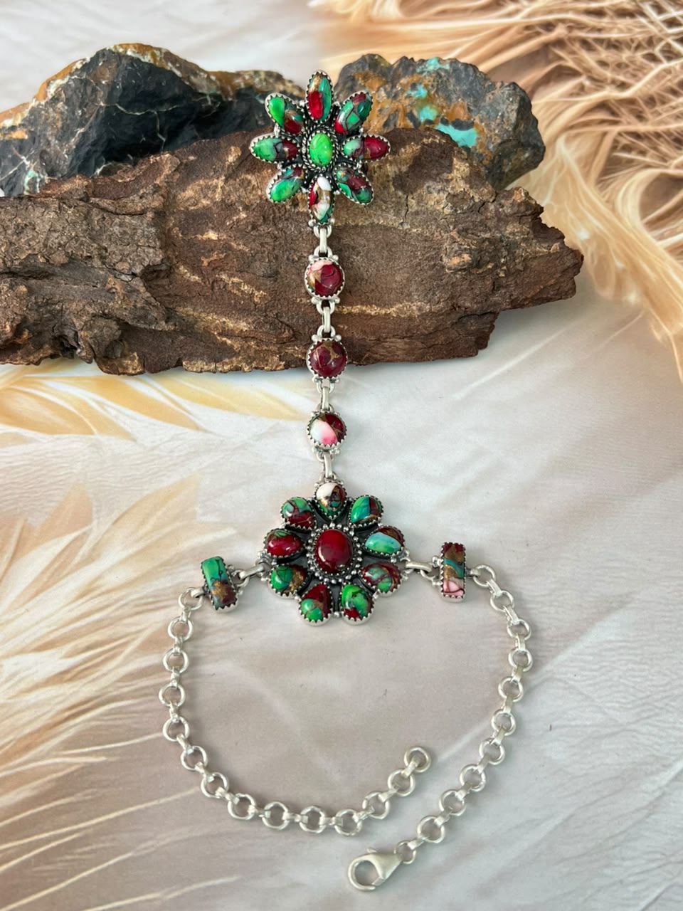 Handmade Sterling Silver Christmas Dahlia Collection: Hand Harness Signed Nizhoni