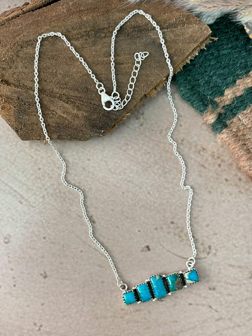 Handmade Sterling Silver Hardy Pit Collection: Necklace Signed Nizhoni