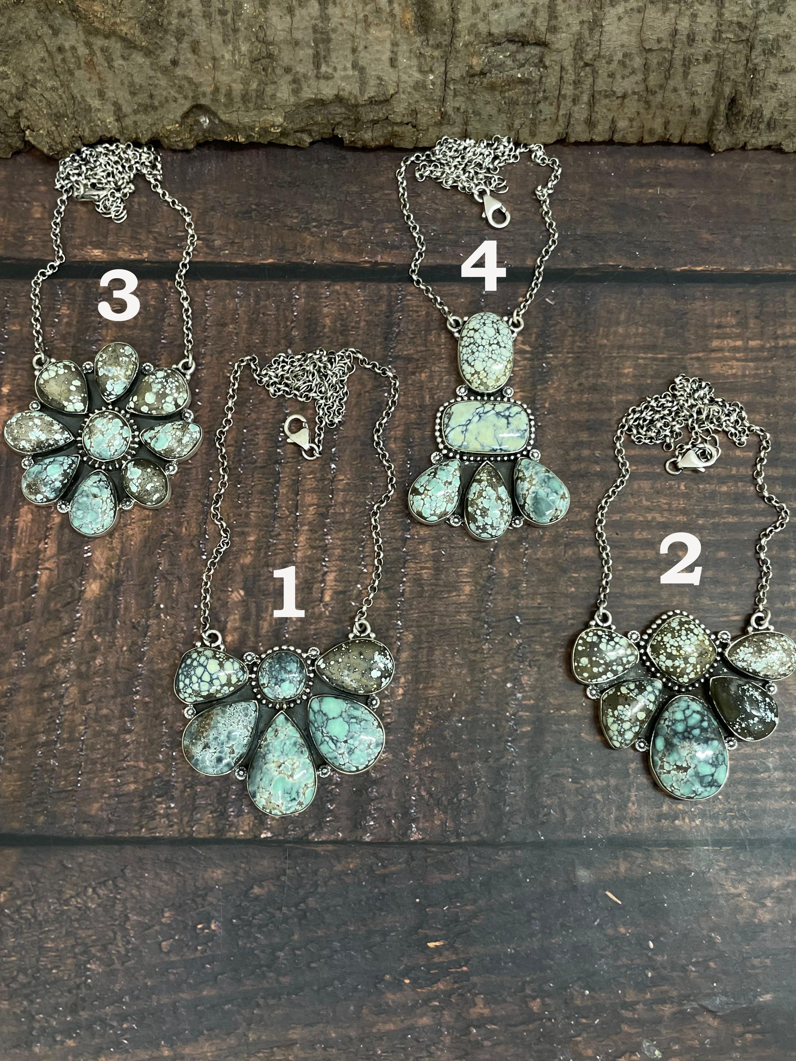 Handmade Sterling Silver Starfox Variscite Necklace Signed Nizhoni