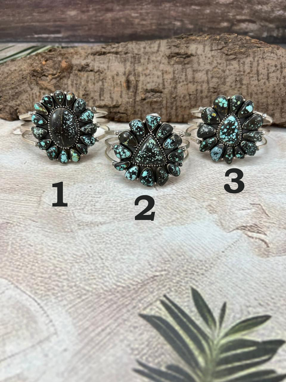 Handmade Sterling Silver Lander Turquoise Cuff Bracelet with Signed Nizhoni