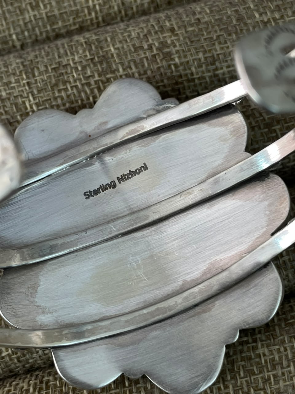 Handmade Sterling Silver Manassa Turquoise Cuff Bracelet Signed Nizhoni