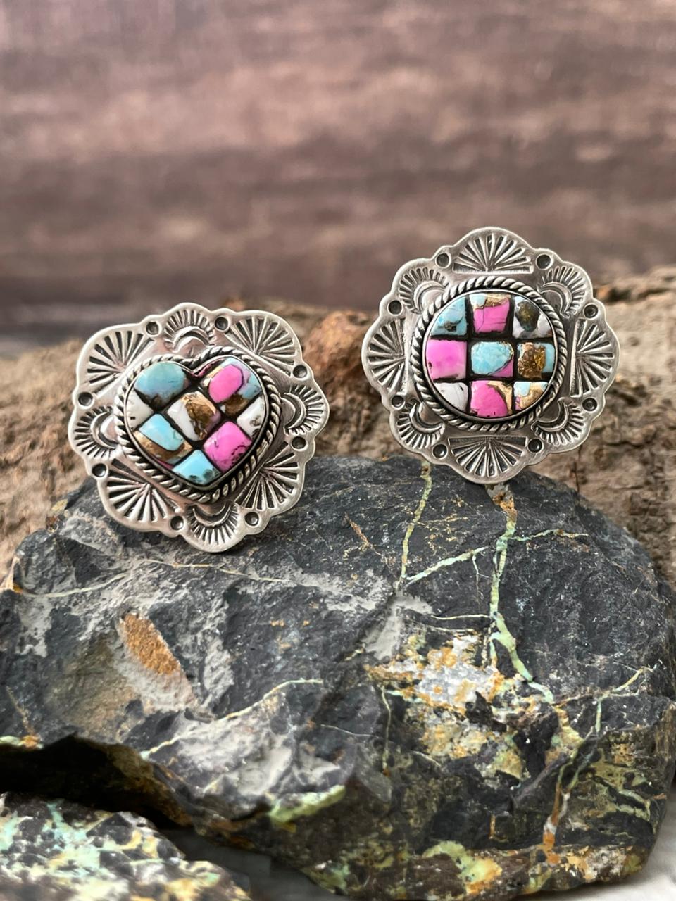 Handmade Sterling Silver Cotton Candy Adjustable Ring "Signed Nizhoni"