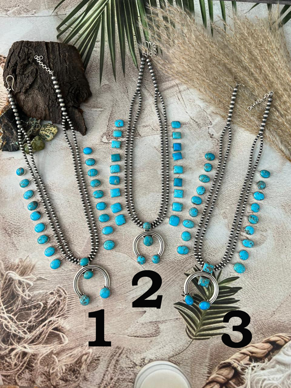 Handmade Sterling Silver Blue Bird with Arizona Blue Turquoise Beaded Necklace "Signed Nizhoni"