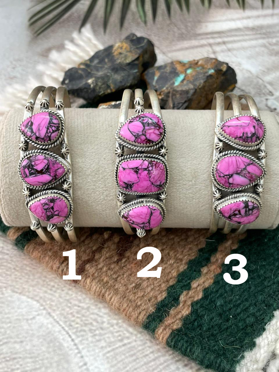 Handmade Sterling Silver Cherry Blossom Cuff Bracelet "Signed Nizhoni"