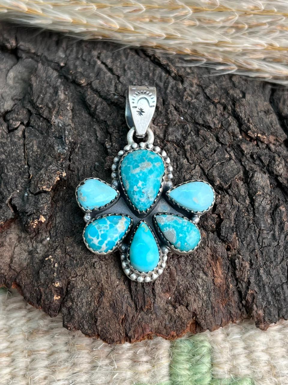 Handmade Sterling Silver White Water Pendant "Signed Nizhoni"