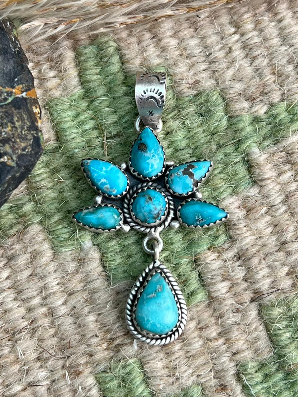 Handmade Sterling Silver White Water Pendant "Signed Nizhoni"