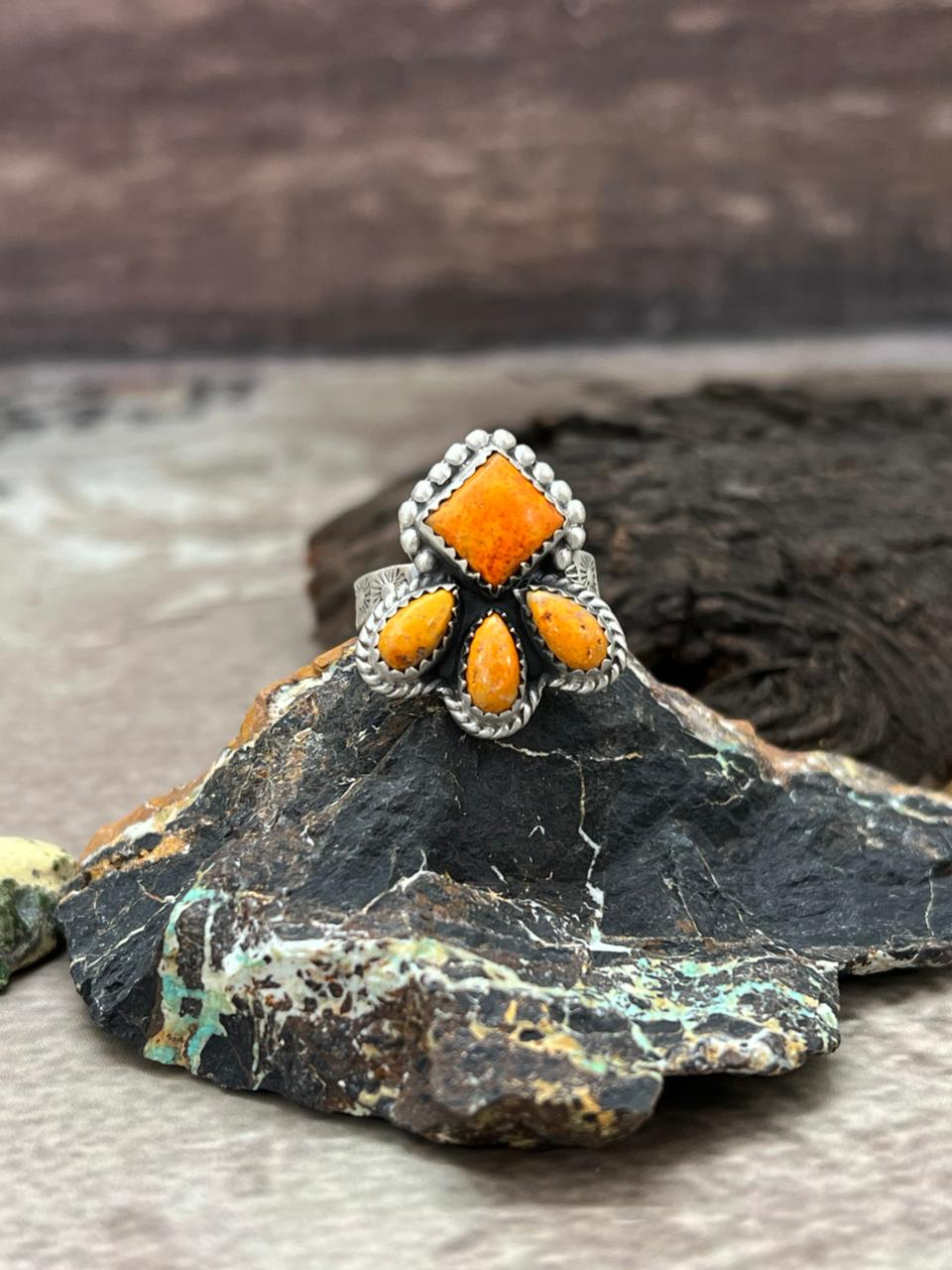 Handmade Sterling Silver Bumblebee Adjustable Ring "Signed Nizhoni"