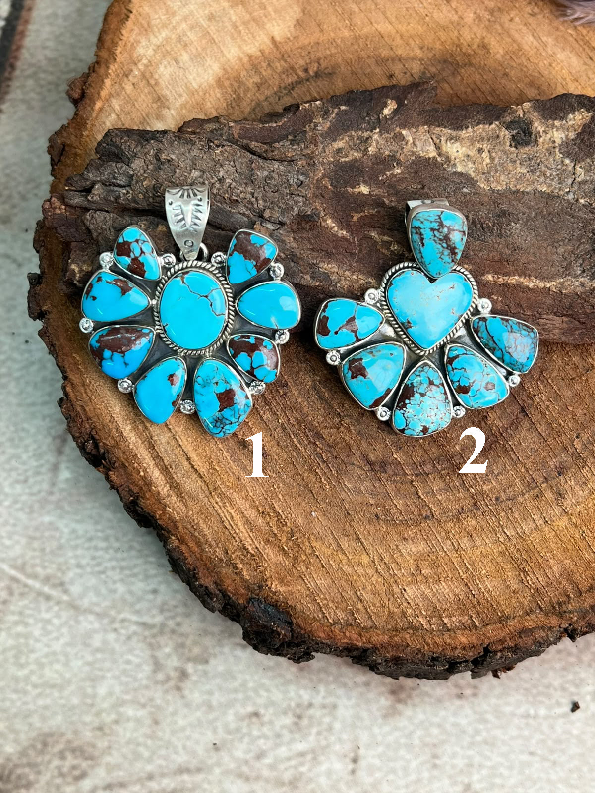 Handmade Sterling Silver Egyptian Turquoise Collection: Pendant Signed Nizhoni