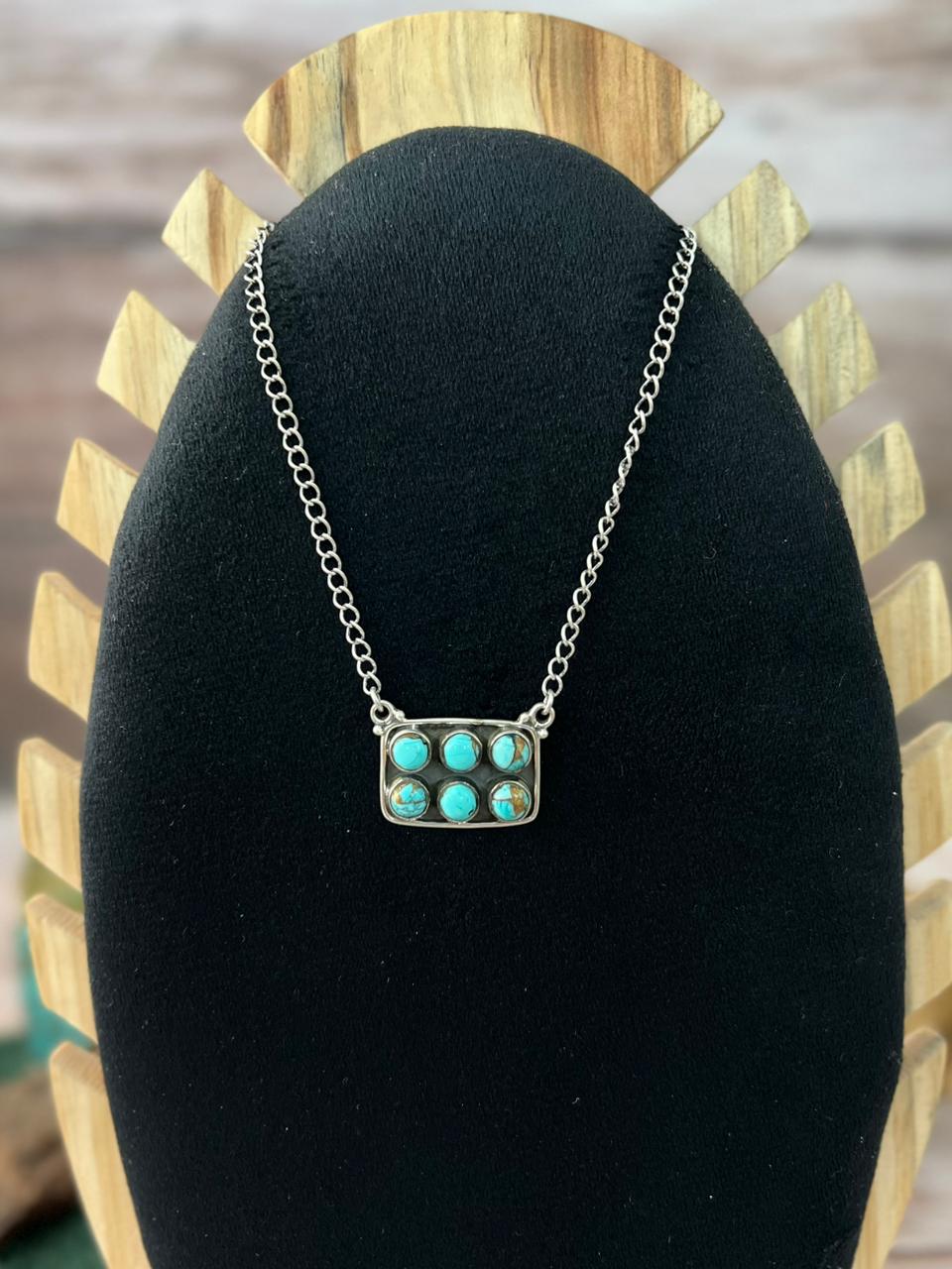 Handmade Sterling Silver Mint Dahlia Collection: Necklace "Signed Nizhoni"