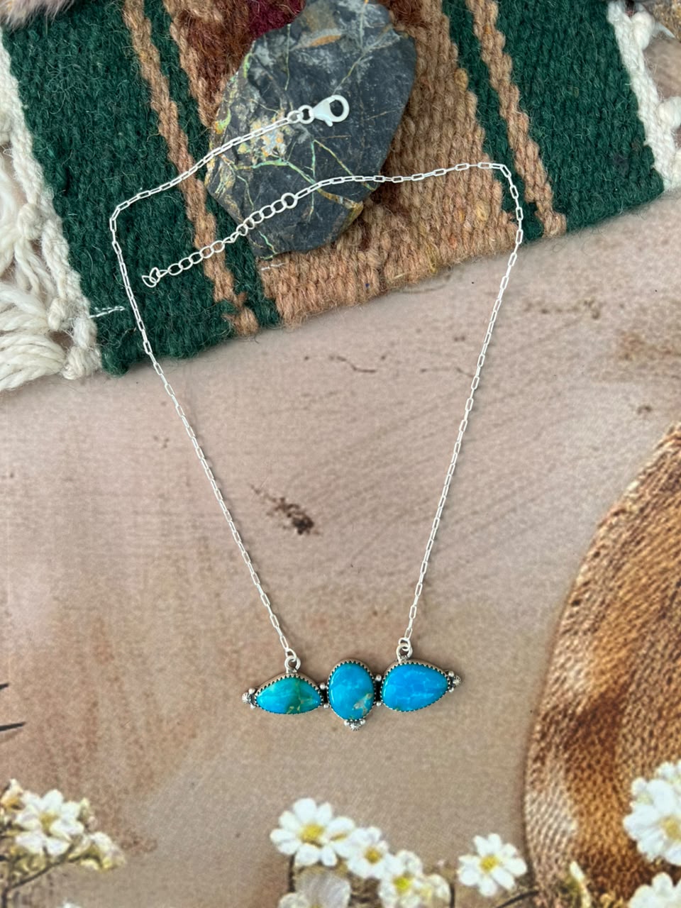 Handmade Sterling Silver Hardy Pit Collection: Necklace Signed Nizhoni