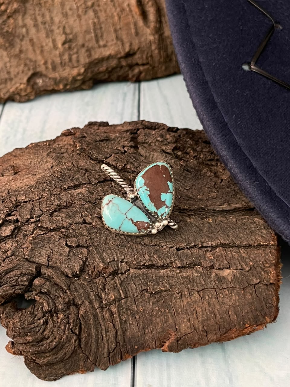 Handmade Sterling Silver Egyptian Turquoise Collection: Hat Pin Signed Nizhoni