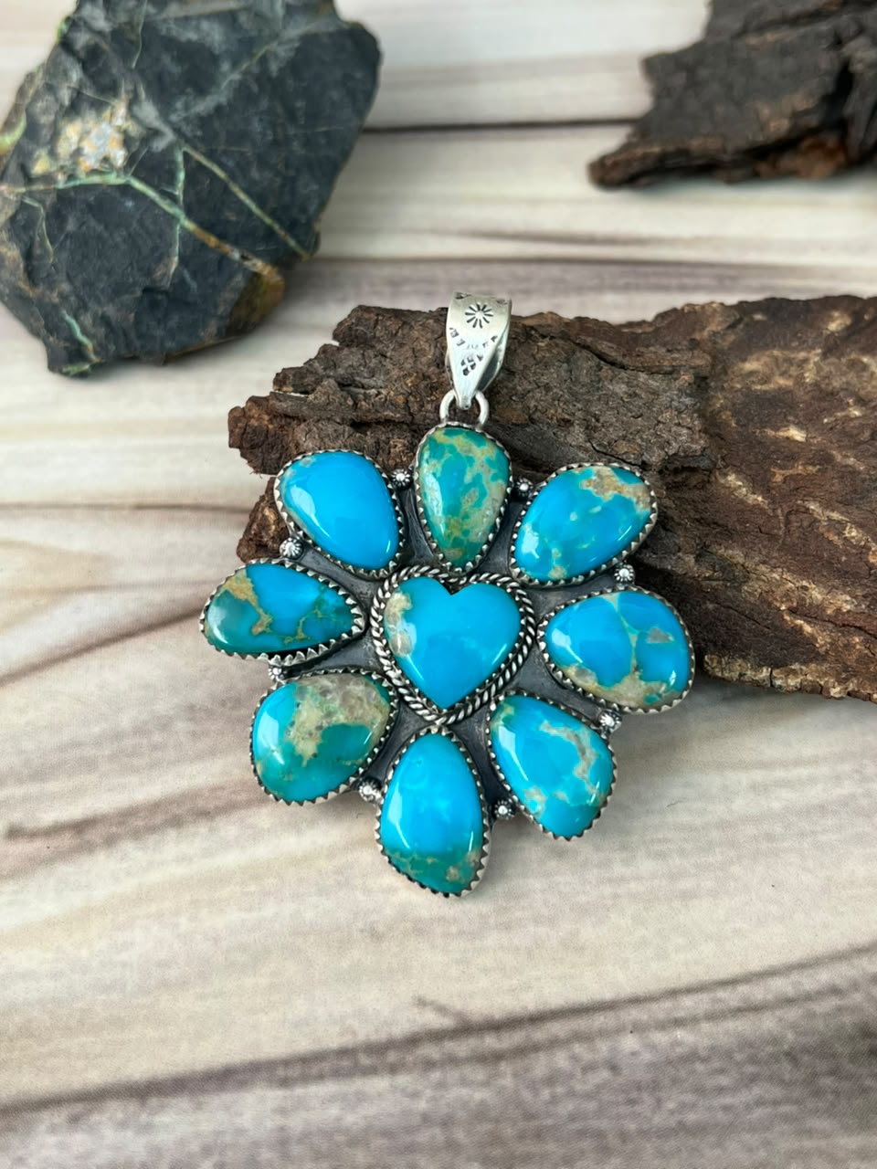 Handmade Sterling Silver Hardy Pit Pendant Signed Nizhoni