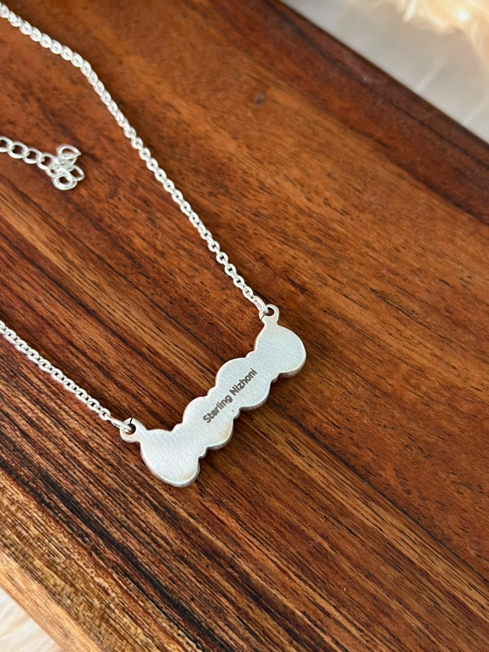 Handmade Sterling Silver Palomino with Golden Hills Turquoise Necklace Signed Nizhoni