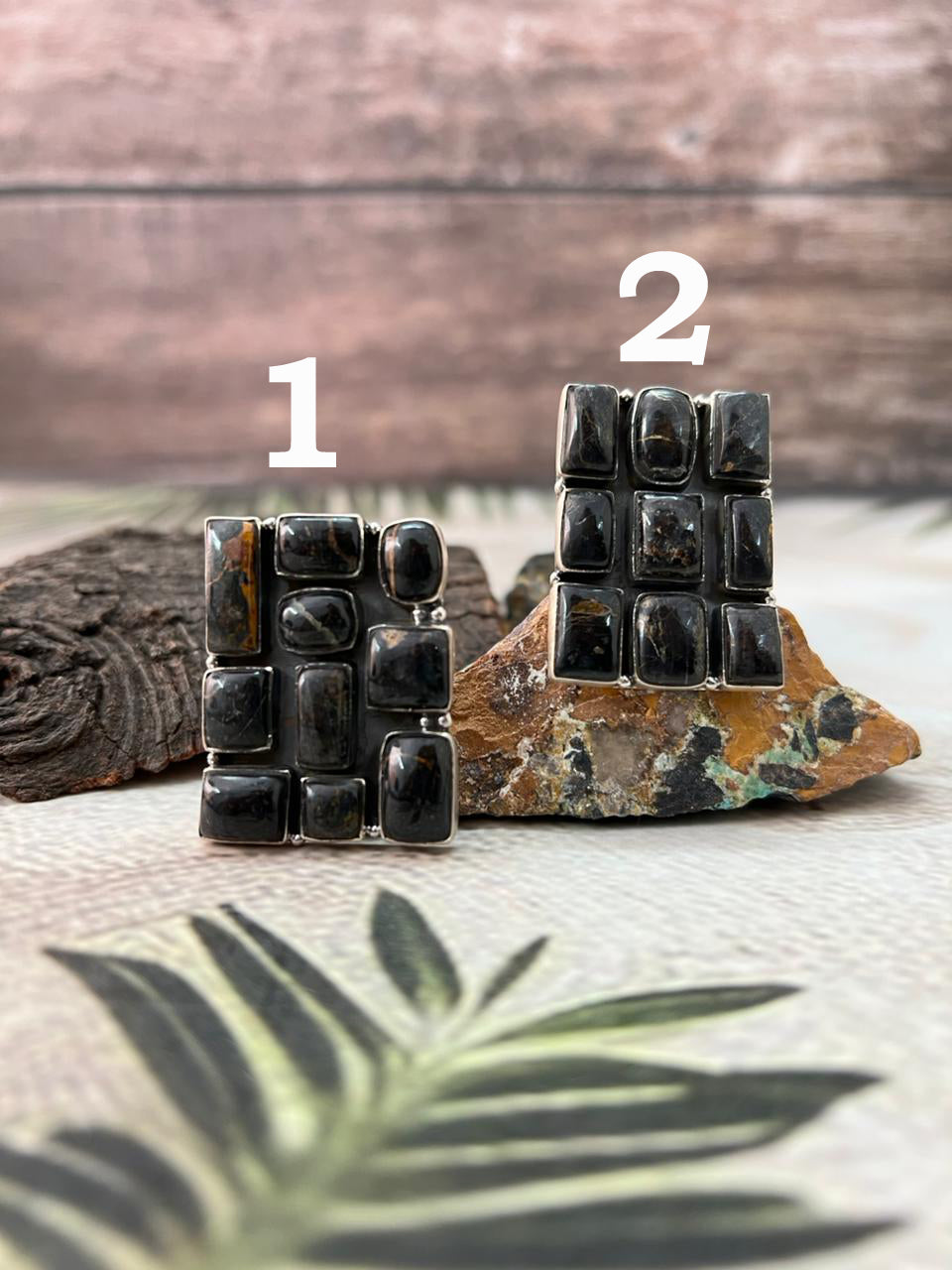 Handmade Sterling Silver Blackjack Turquoise Adjustable Ring " Signed Nizhoni"