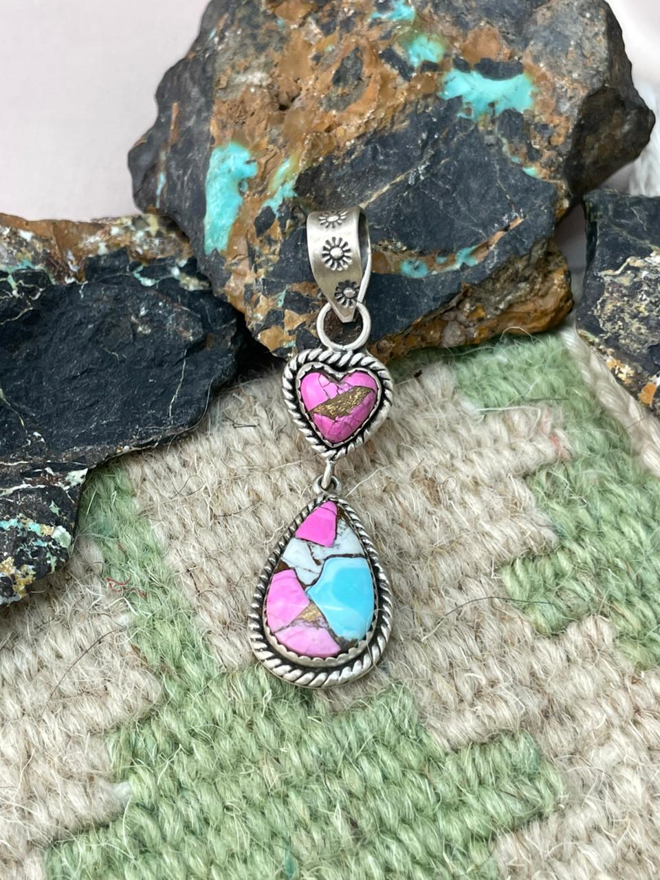 Handmade Sterling Silver Cotton Candy Pendant "Signed Nizhoni"