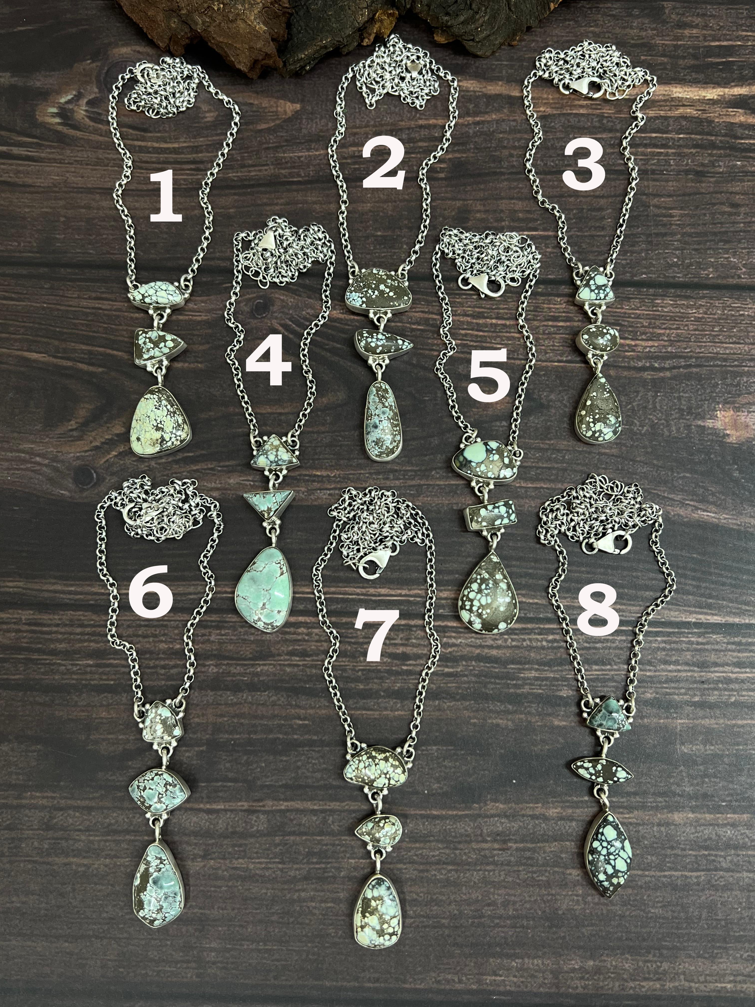 Handmade Sterling Silver Starfox Variscite Necklace Signed Nizhoni