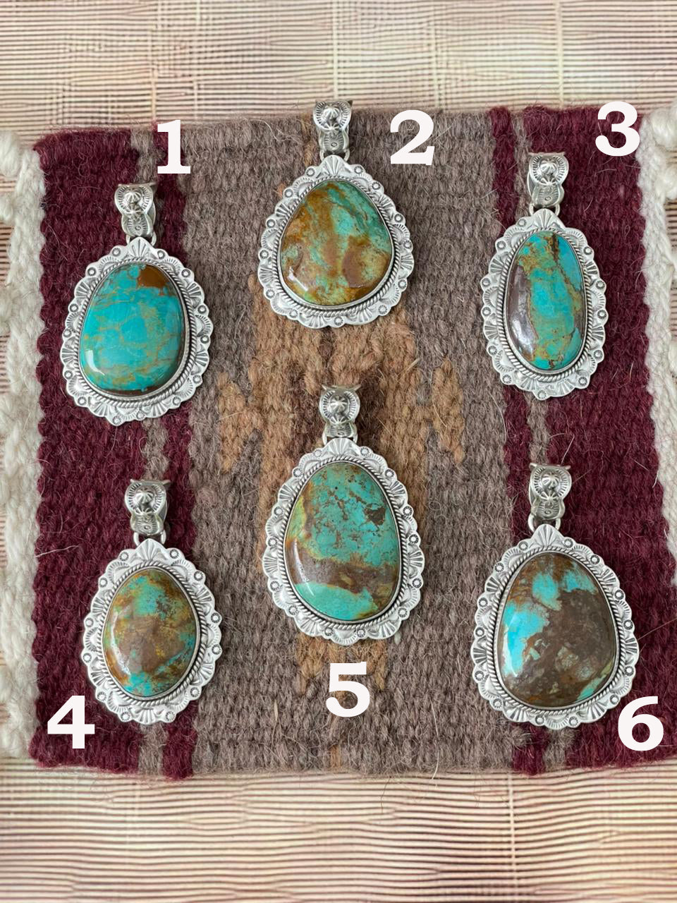 Handmade Sterling Silver Royston Turquoise Pendant "Signed Nizhoni"