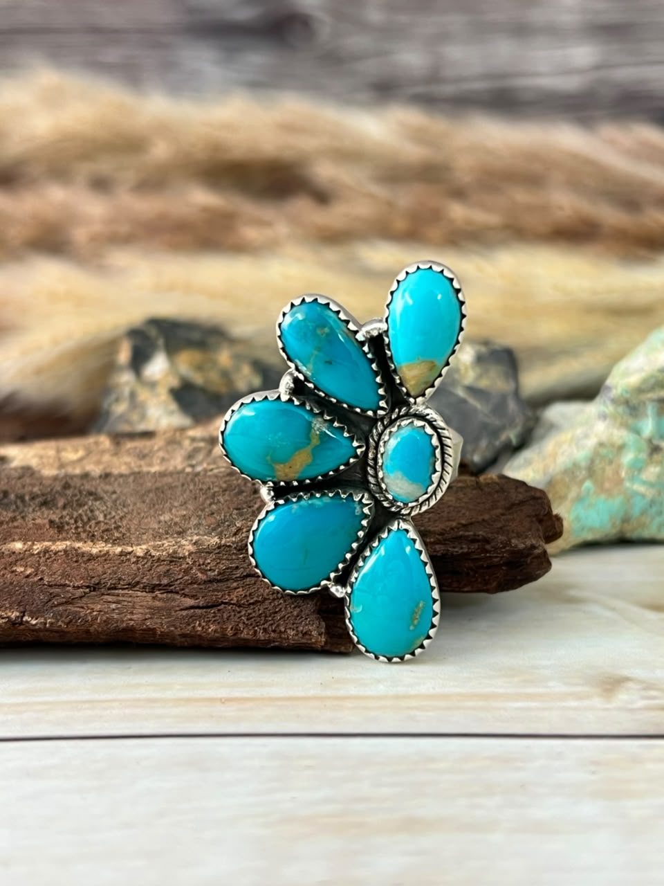 Handmade Sterling Silver Hardy Pit Adjustable Ring Signed Nizhoni