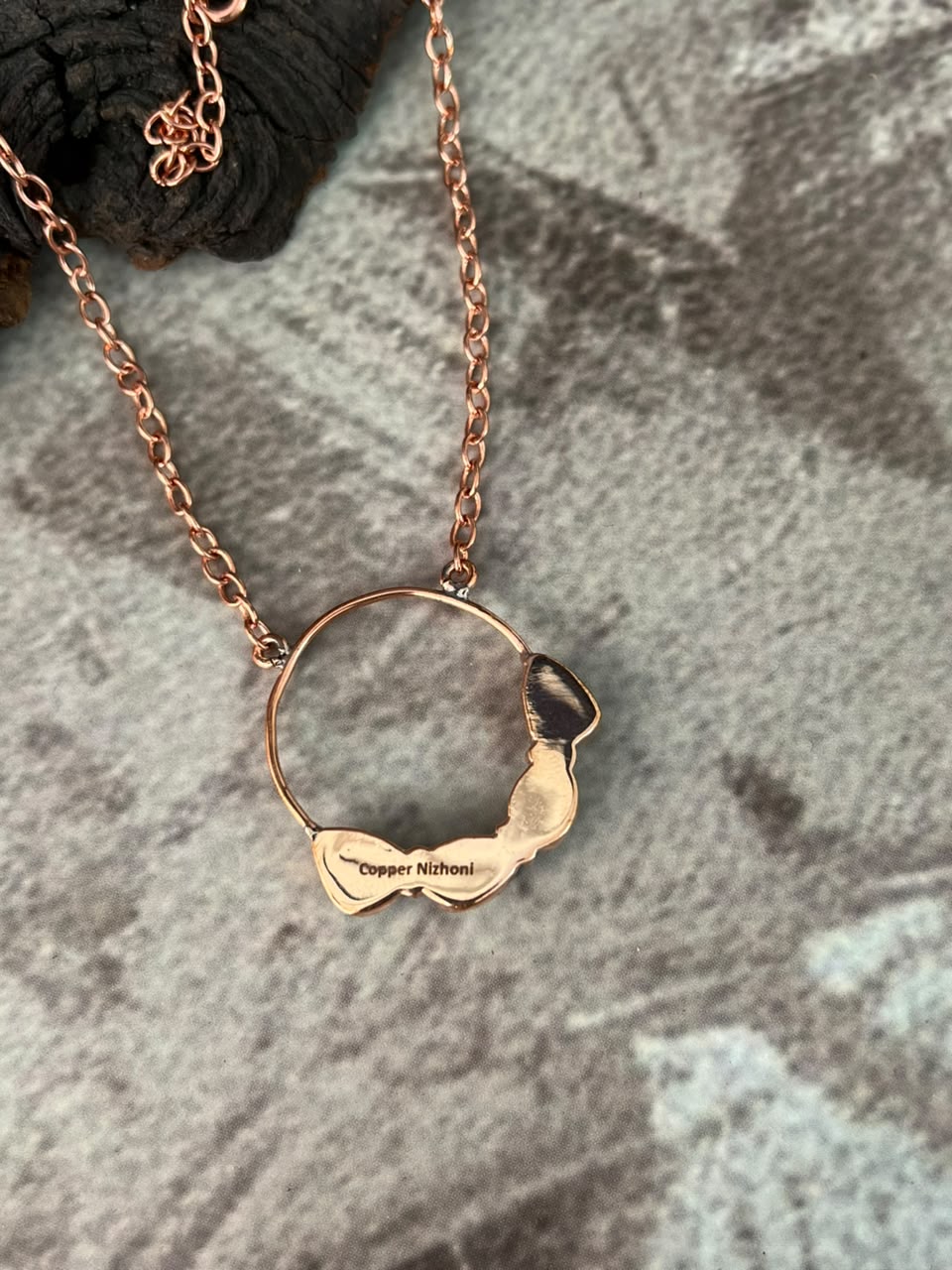 Handmade Royston Turquoise Copper Collection: Necklace Signed Nizhoni