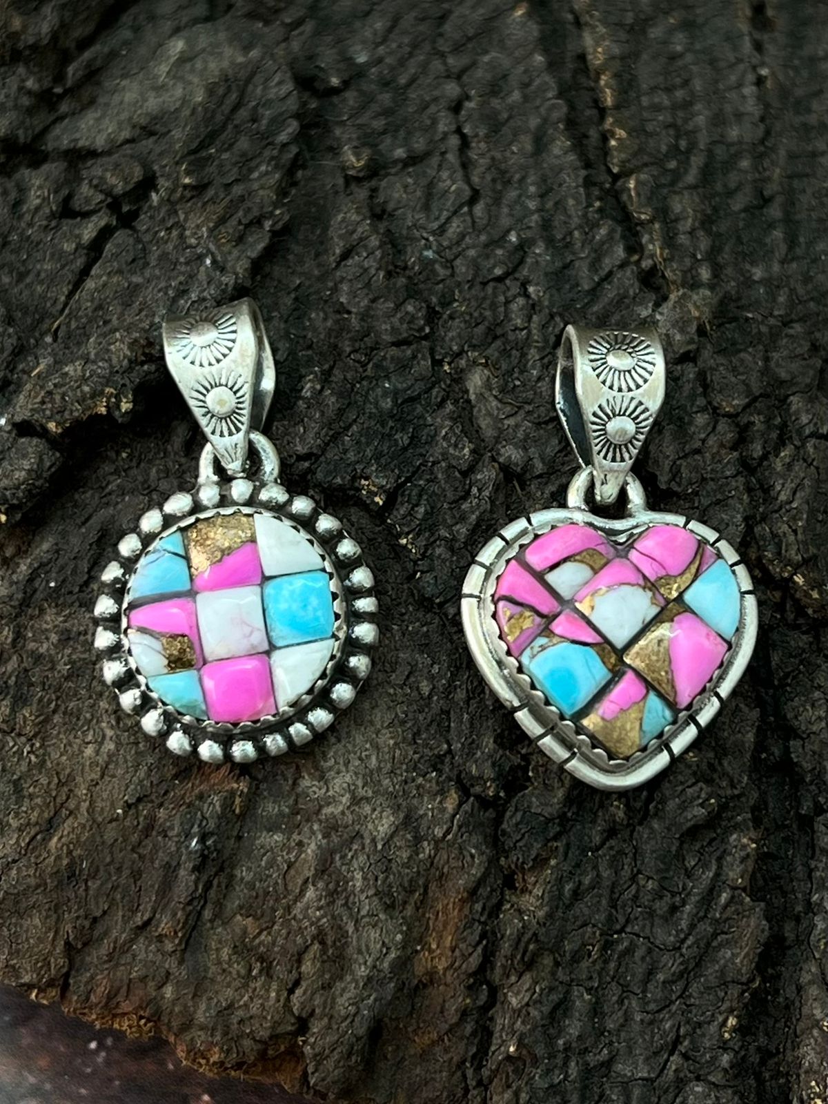 Handmade Sterling Silver Cotton Candy Pendant "Signed Nizhoni"