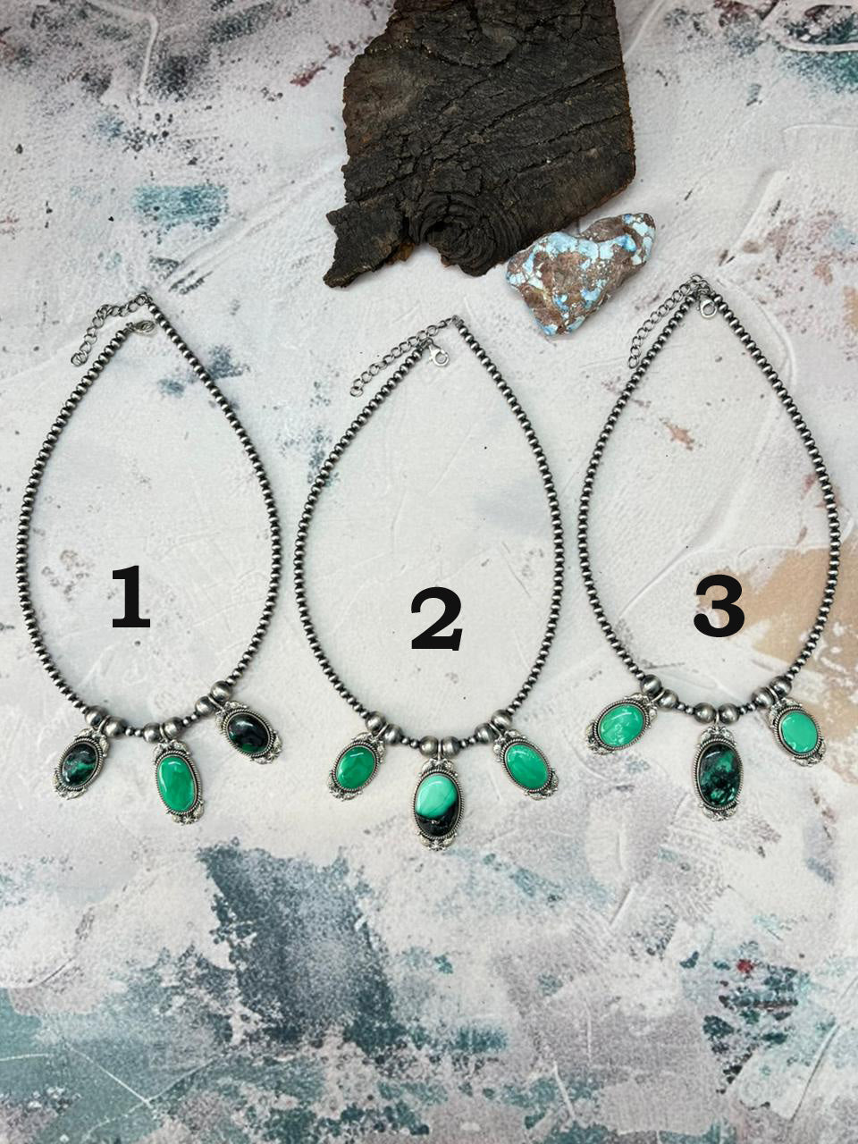 Handmade Sterling Silver Beaded Emerald Rose Necklace "Signed Nizhoni"