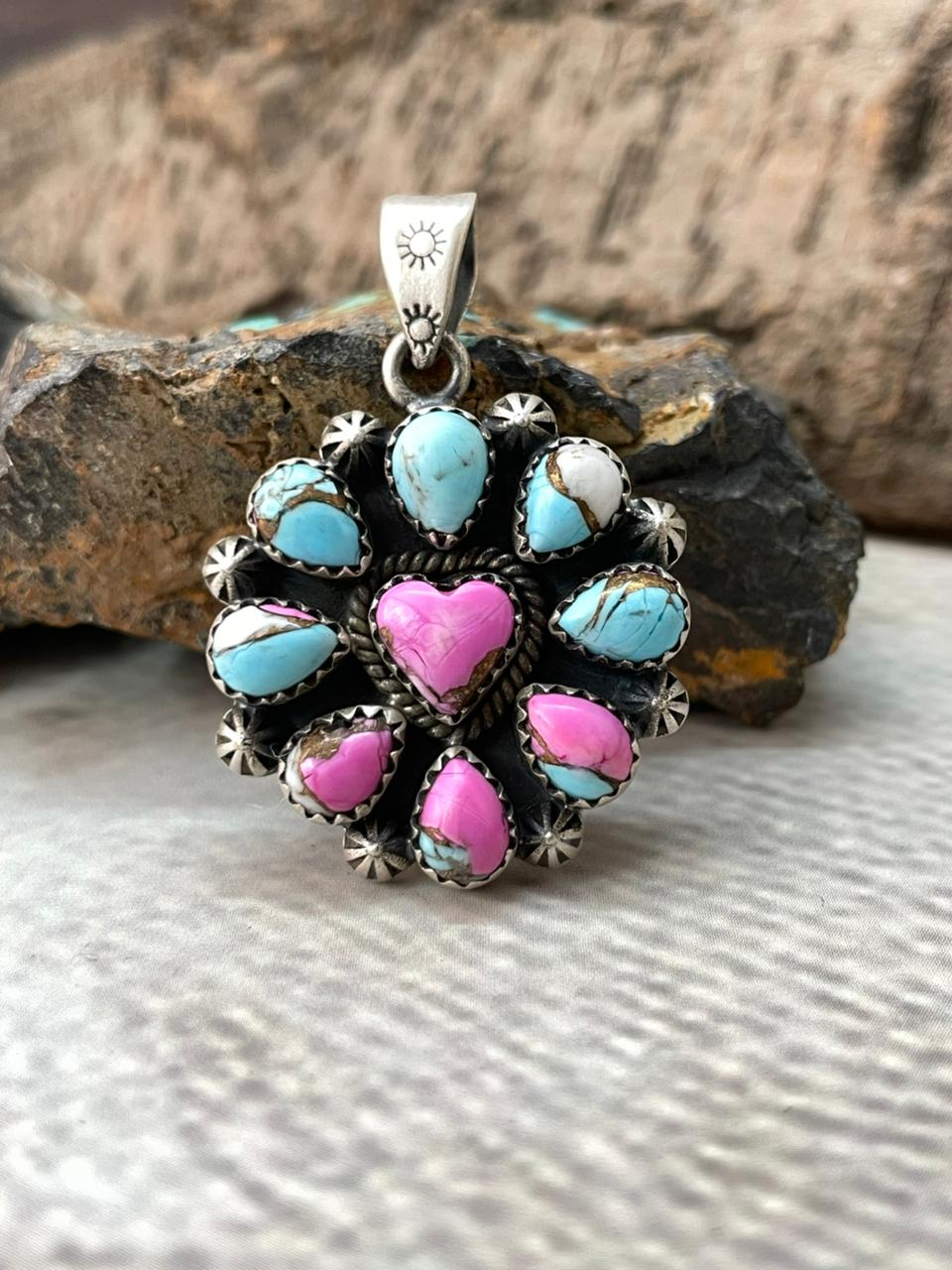 Handmade Sterling Silver Cotton Candy Pendant "Signed Nizhoni"