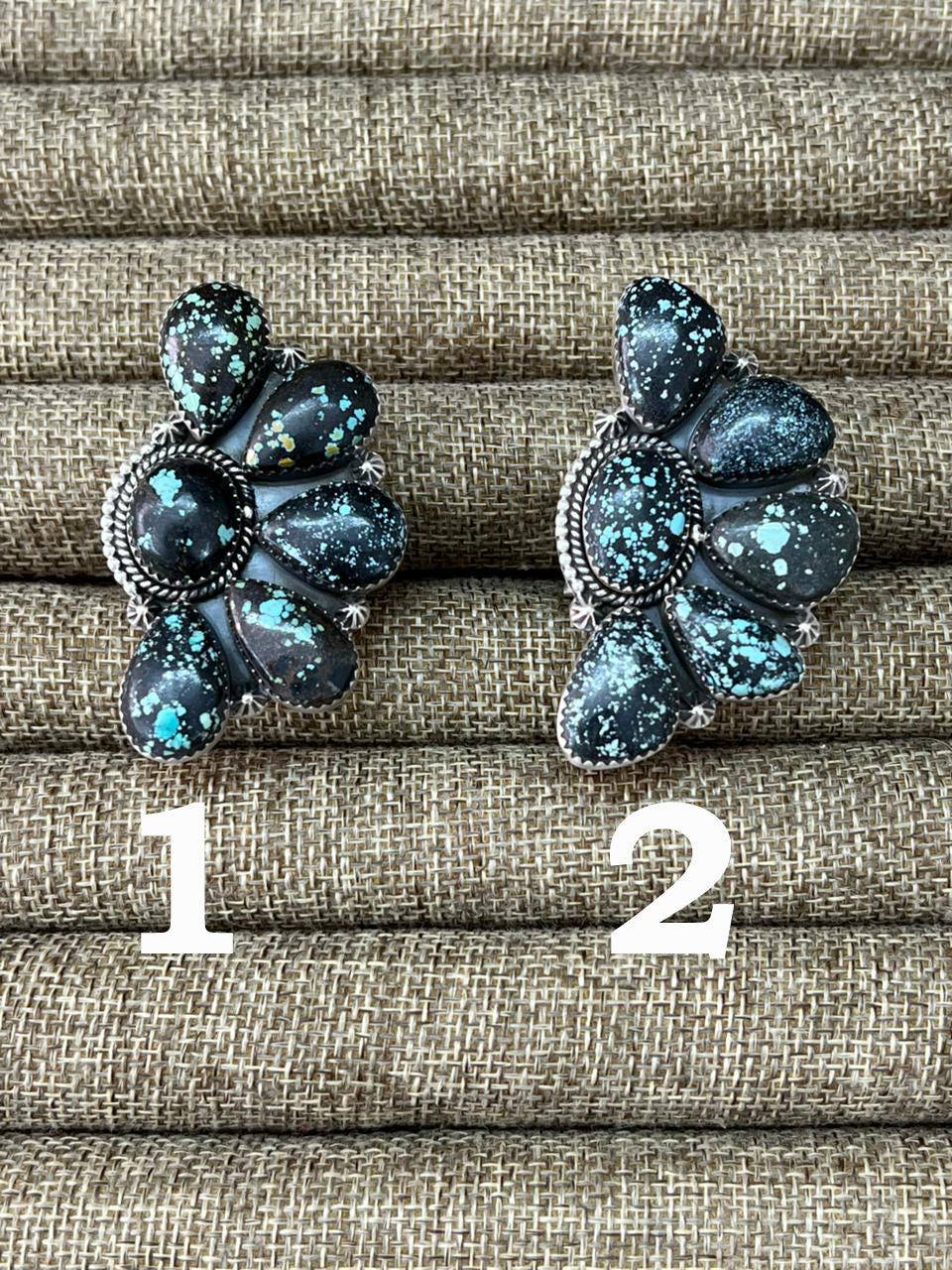 Handmade Sterling Silver Lander Turquoise Adjustable Ring With Signed Nizhoni