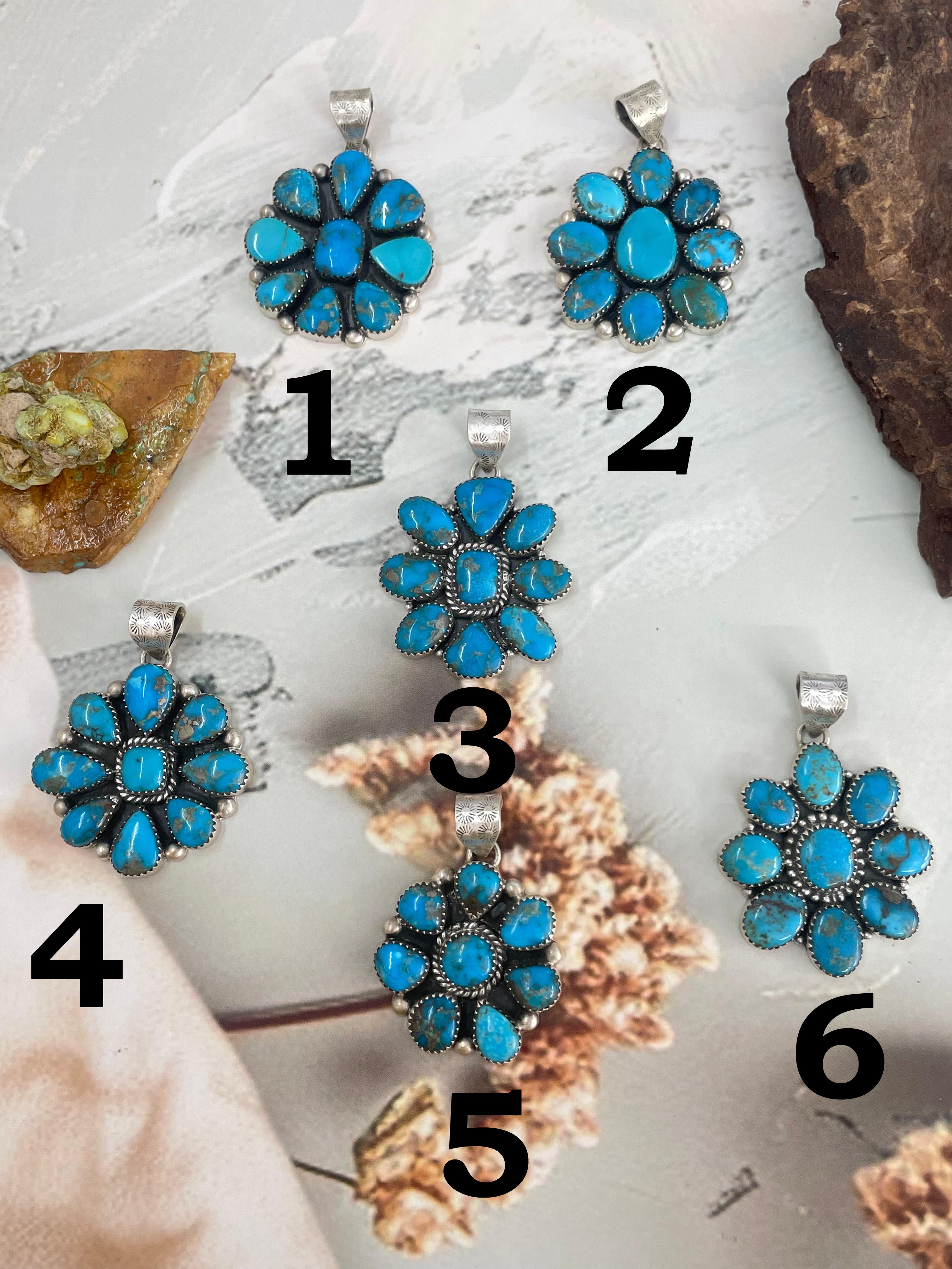 Handmade Sterling Silver Kingman Turquoise Pendant "Signed Nizhoni"