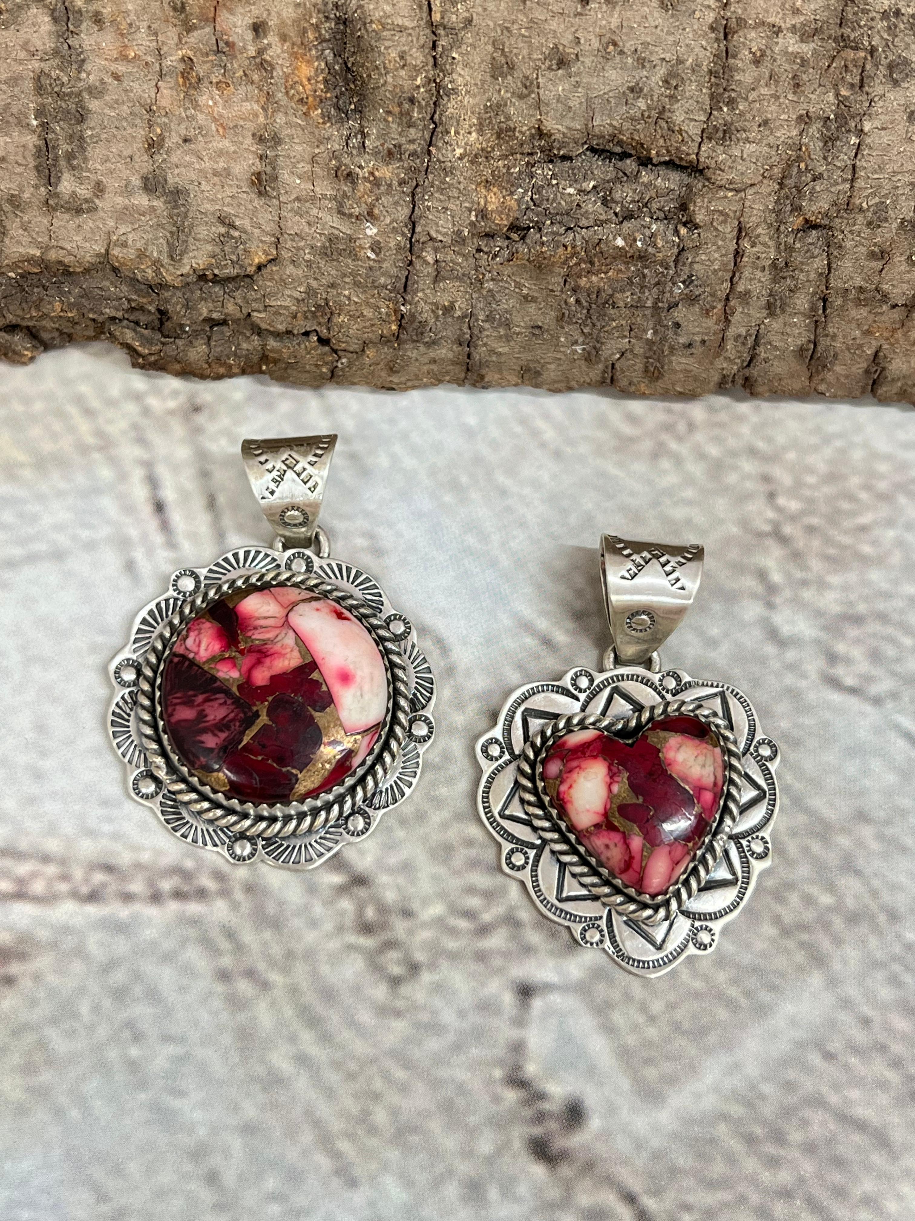 Handmade Sterling Silver Dahlia Rose Pendant with Signed Nizhoni