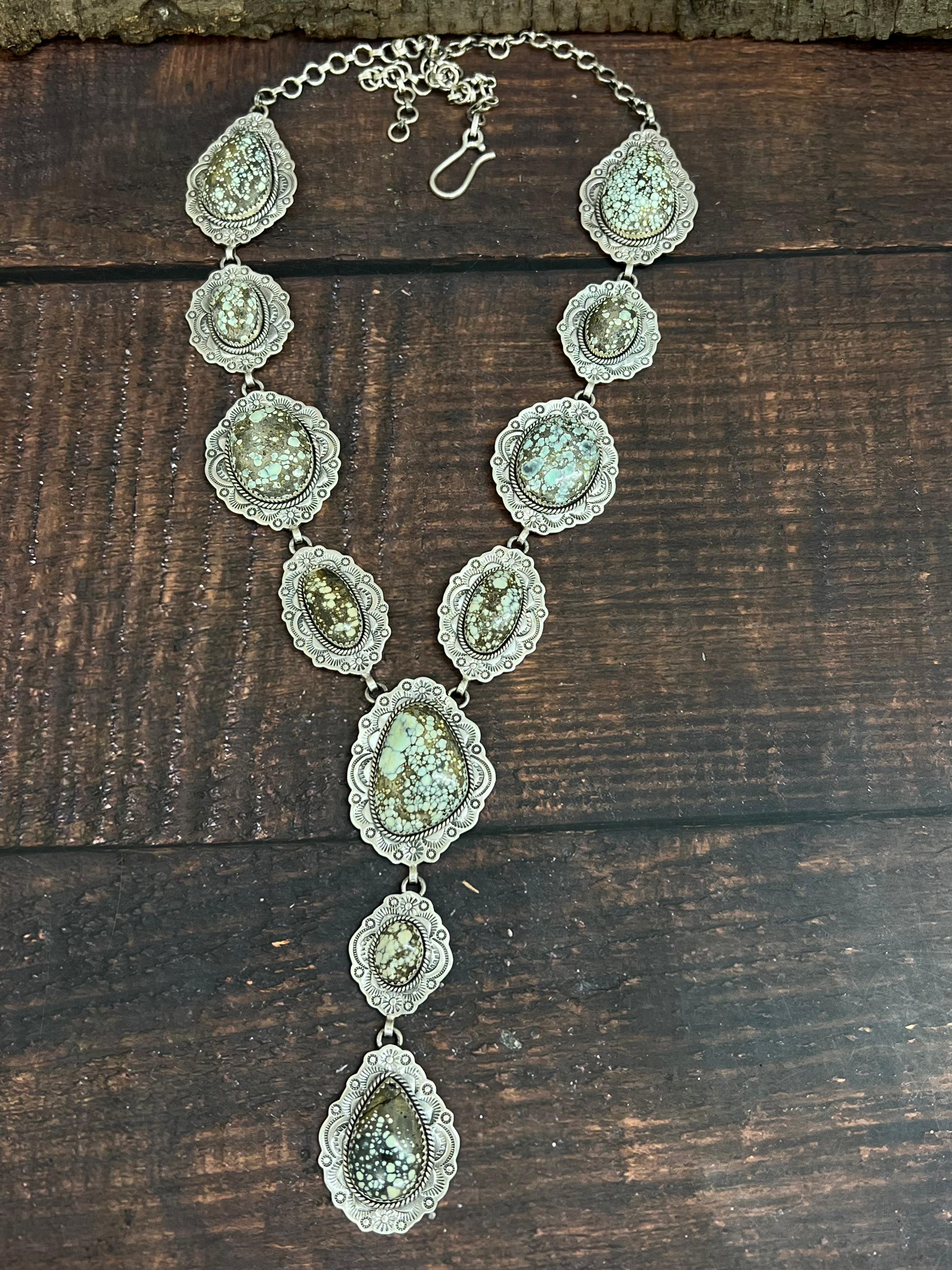 Handmade Sterling Silver Starfox Variscite Necklace Signed Nizhoni