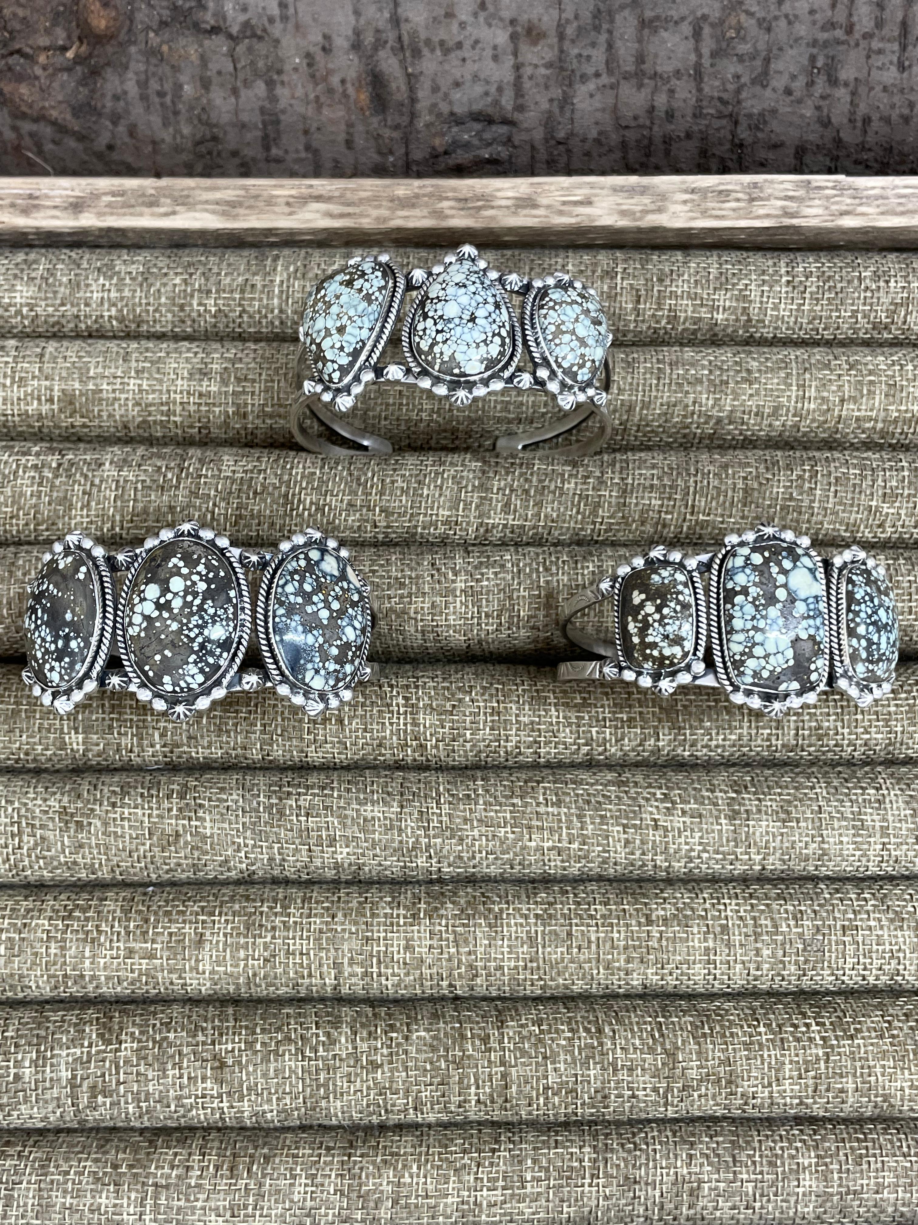 Handmade Sterling Silver Starfox Variscite Bracelet Signed Nizhoni