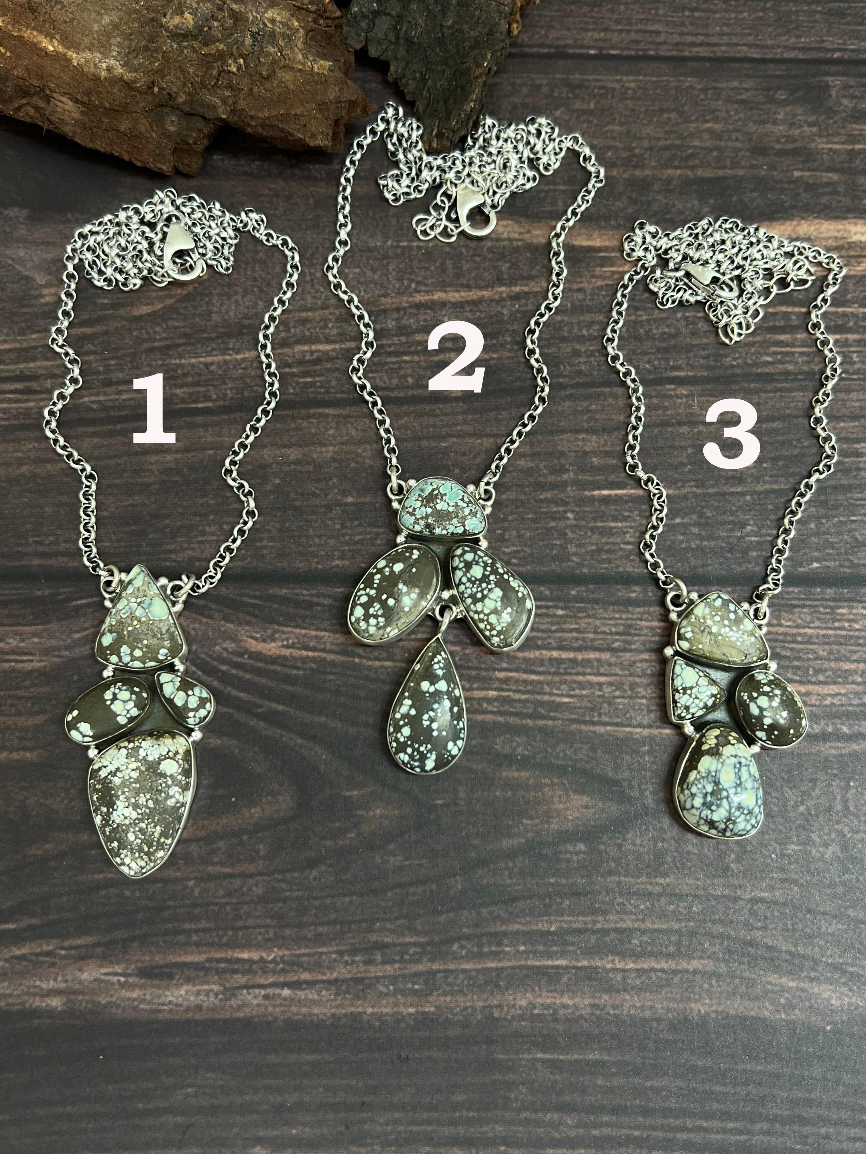 Handmade Sterling Silver Starfox Variscite Necklace Signed Nizhoni