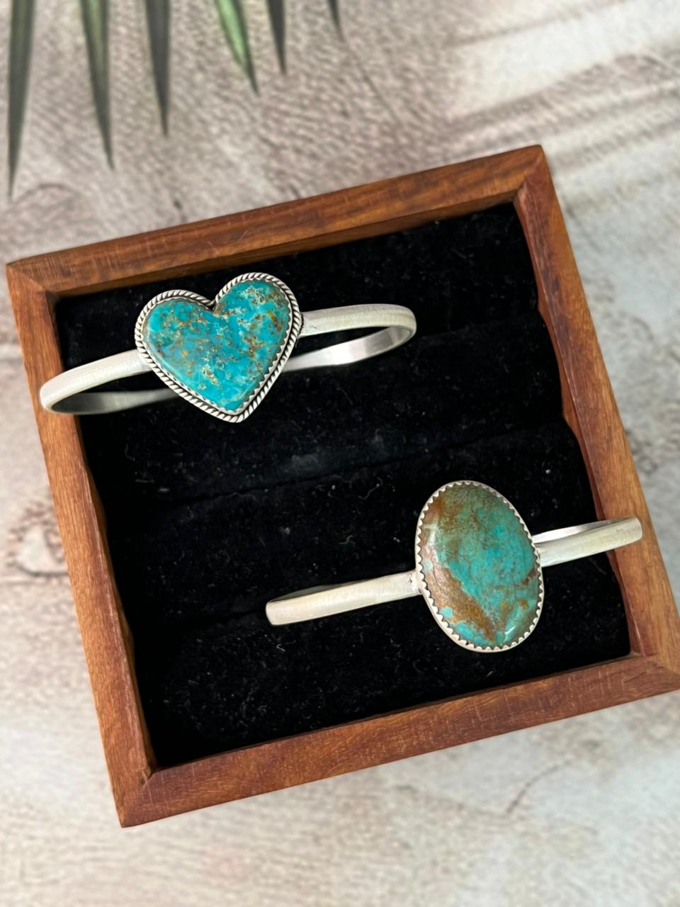 Handmade Sterling Silver Royston Turquoise Collection: Cuff Bracelet "Signed Nizhoni"