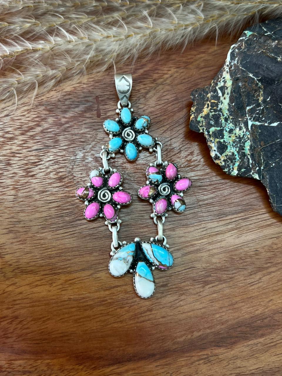 Handmade Sterling Silver Cotton Candy Pendant "Signed Nizhoni"