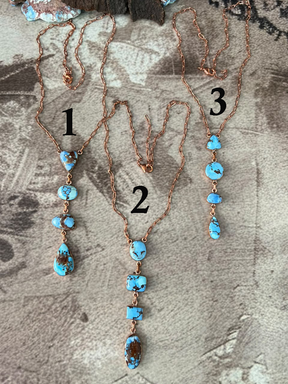 Handmade Golden Hills Turquoise Copper Collection: Necklace Signed Nizhoni