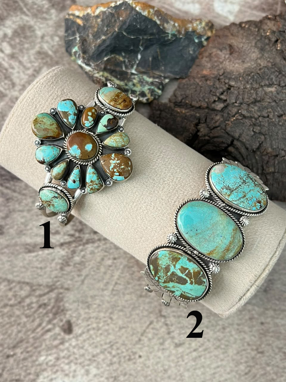 Handmade Sterling Silver Number 8 Turquoise Cuff Bracelet Signed Nizhoni