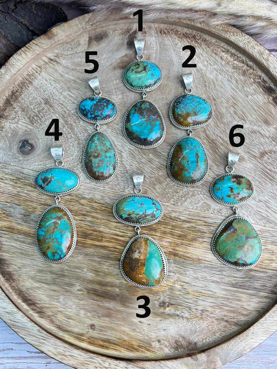 Handmade Sterling Silver Royston Turquoise Collection: Pendant "Signed Nizhoni"