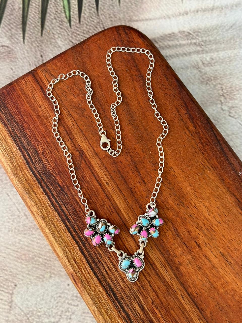 Handmade Sterling Silver Cotton Candy Necklace "Signed Nizhoni"