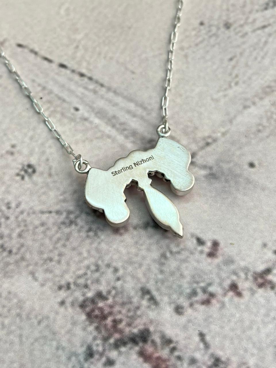 Handmade Sterling Silver Cherry Blossom Necklace "Signed Nizhoni"