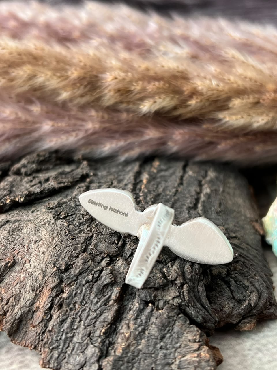 Handmade Sterling Silver Campitos Turquoise Collection: Adjustable Ring Signed Nizhoni