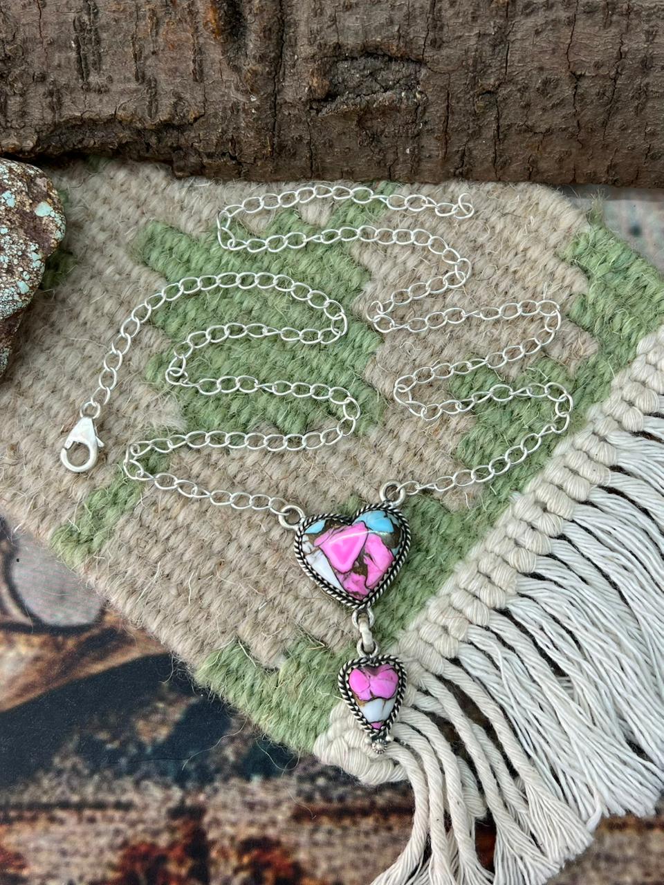 Handmade Sterling Silver Cotton Candy Necklace "Signed Nizhoni"