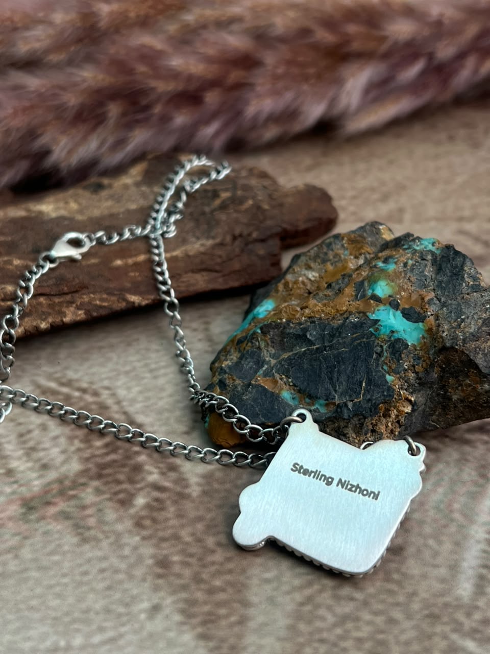Handmade Sterling Silver Royston Turquoise Necklace Signed Nizhoni (3)