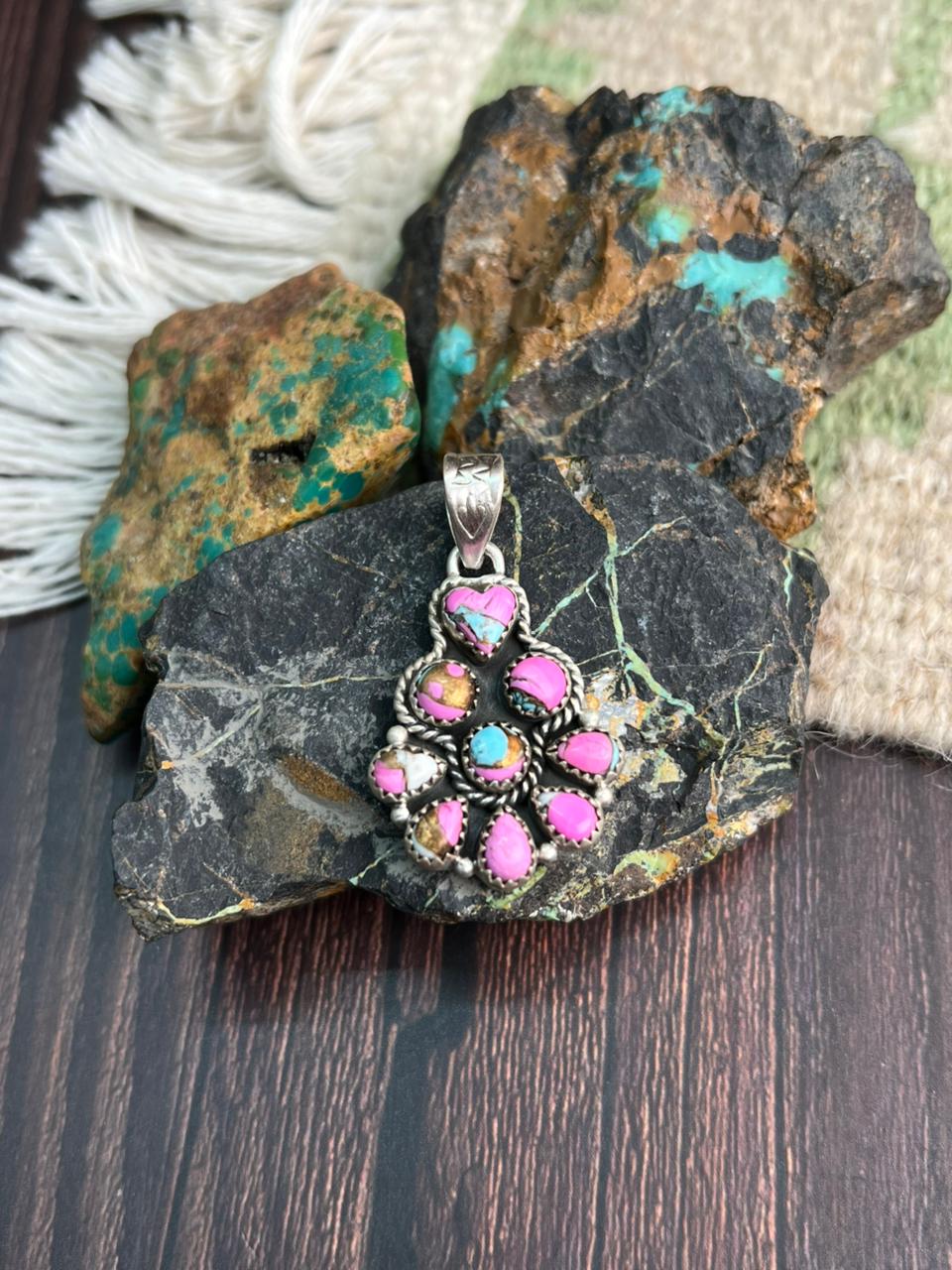 Handmade Sterling Silver Cotton Candy Pendant "Signed Nizhoni"