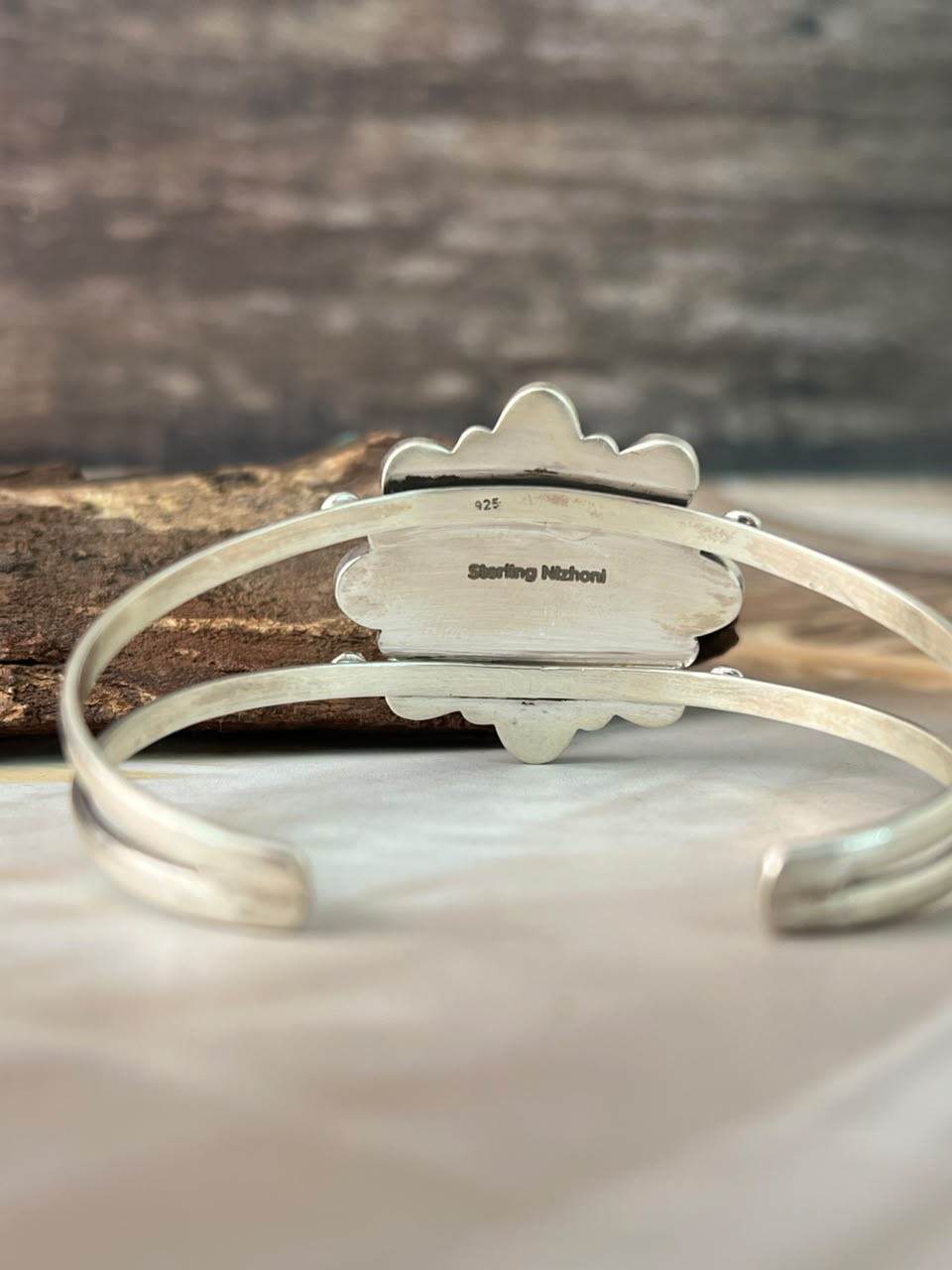Handmade Sterling Silver Christmas Dahlia Collection: Cuff Bracelet Signed Nizhoni