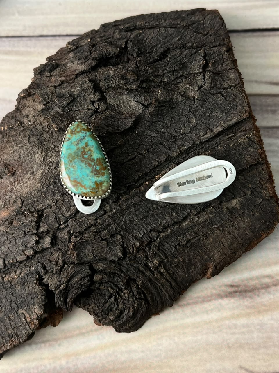 Handmade Sterling Silver Cripple Creek Turquoise Purse Key Clip Signed Nizhoni (4)