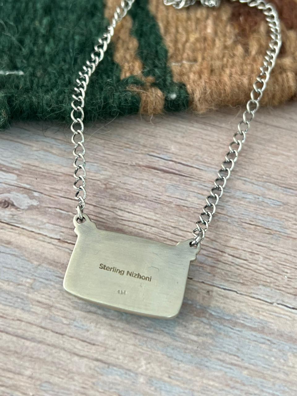 Handmade Sterling Silver Mint Dahlia Collection: Necklace "Signed Nizhoni"