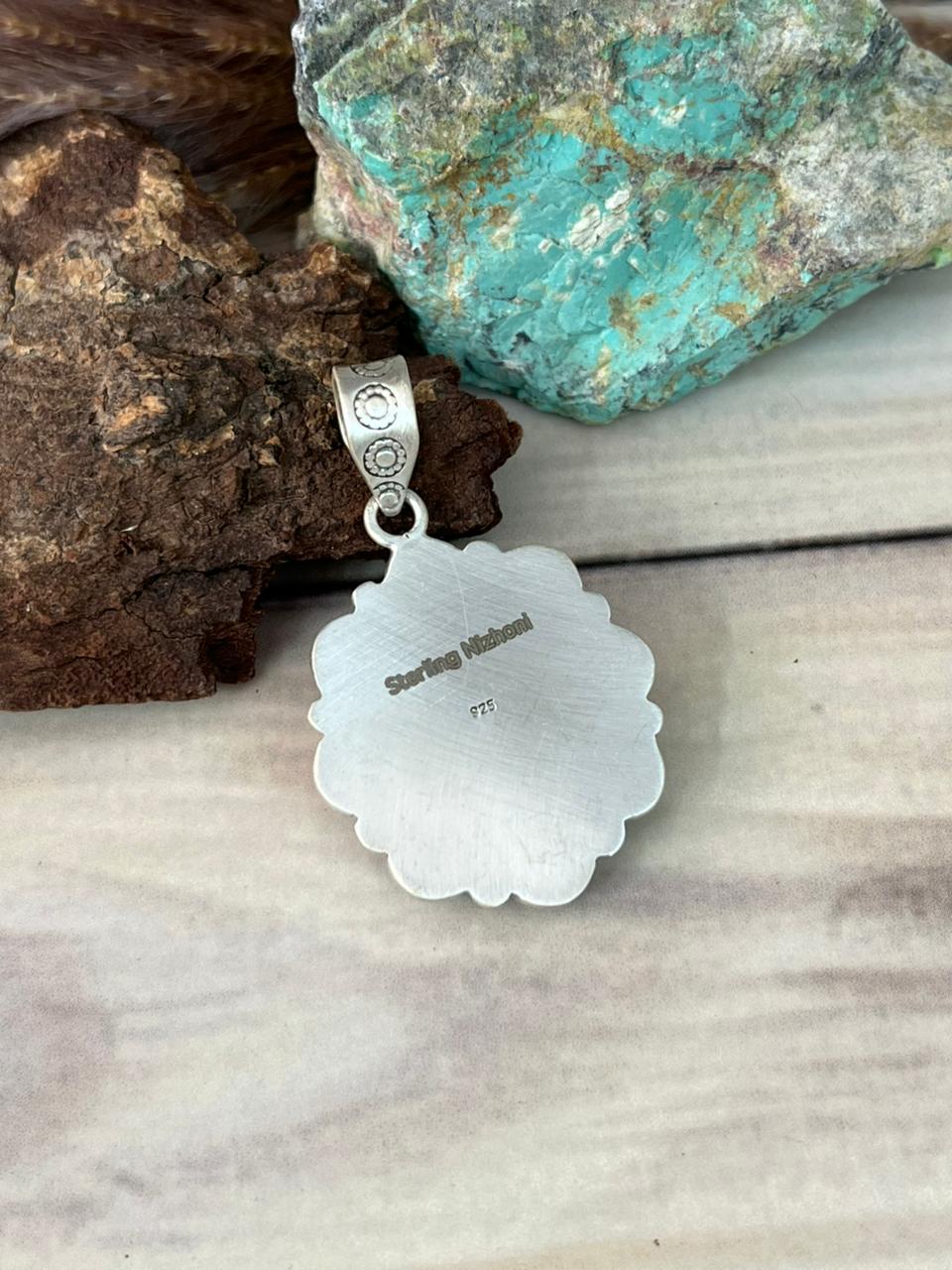 Handmade Sterling Silver Cotton Candy Pendant Signed Nizhoni
